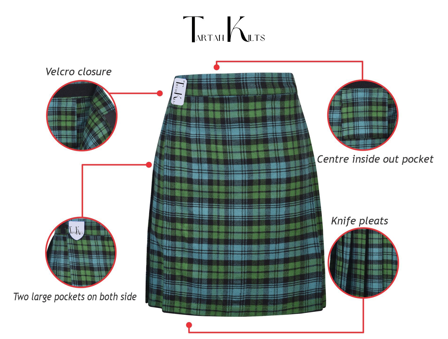 Mens Kilt for Sports, Our Golf Kilt Perfect for Traditional Scottish Clothing, Campbell Ancient Tartan Kilt