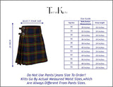 5 Yard Maclaren Tartan Kilt sizes