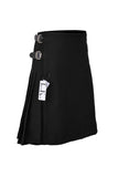 Scottish Traditional Tartan Kilt for Kids, Boys and Girls Toddler Kilts with Ease of Size - Plain Black Tartan
