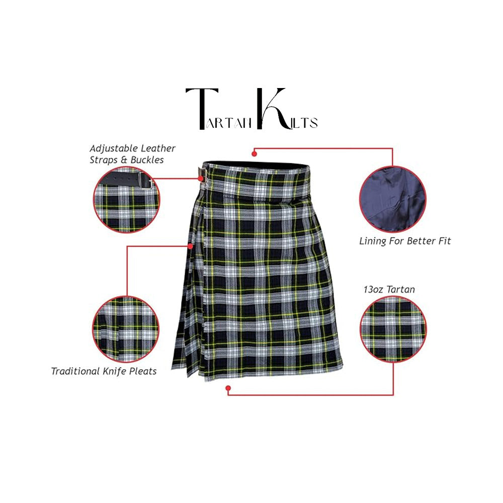 Authentic Scottish Men's Tartan Kilts - Highland Light Weight Value Kilt Embrace Your Heritage with Comfort Dress Gordon Tartan Kilt