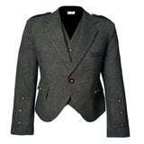 Scottish Grey Tweed Argyle Kilt Jacket With Waistcoat/Vest - Sizes 36"- 54"