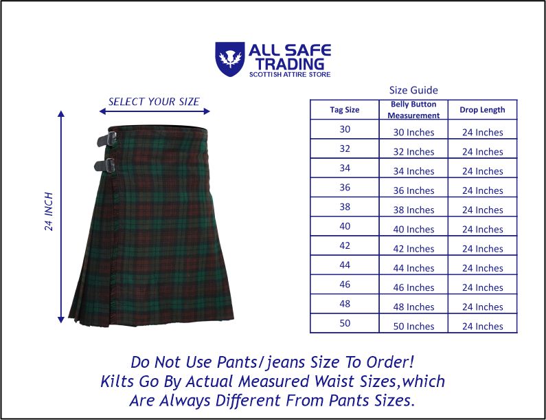 Men's 8 Yard Kilt for Men, Men's Deluxe Kilt, Scottish Tartan Kilt, Highland Wedding Kilt, Brown Watch Kilt