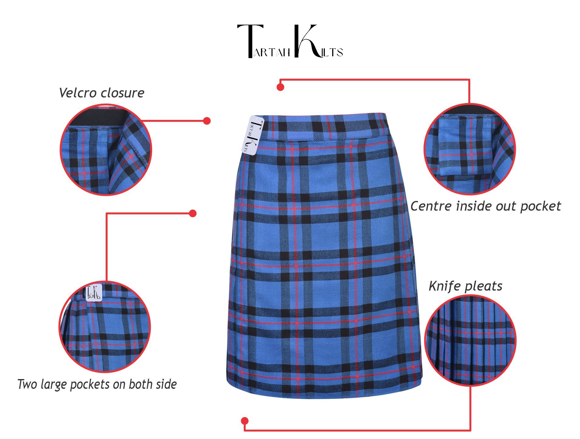 Mens Kilt for Sports, Our Golf Kilt Perfect for Traditional Scottish Clothing, Elliot Modern Tartan Kilt