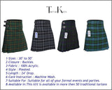 Men's 8 Yard Kilt for Men, Men's Deluxe Kilt, Scottish Tartan Kilt, Highland Wedding Kilt, Wallace Hunting Kilt