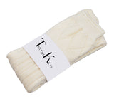 Scottish Square Kilt Hose for Men, Ribbed Socks for USA Shoe Sizes - Off White