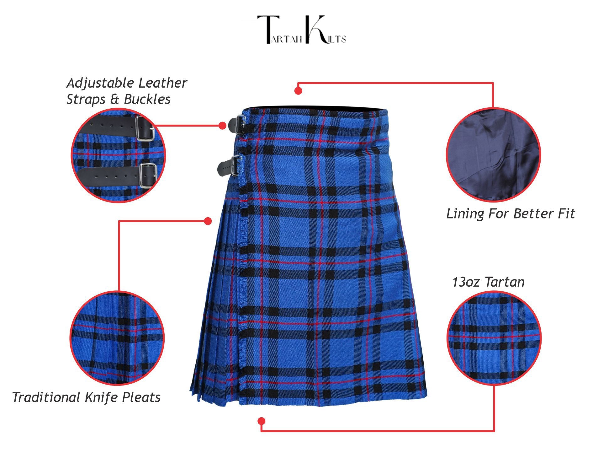 Men's 8 Yard Kilt for Men, Men's Deluxe Kilt, Scottish Tartan Kilt, Highland Wedding Kilt, Elliot Modern Kilt