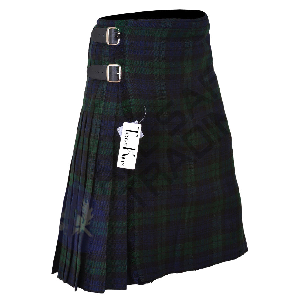 Scottish Men's 9 Piece 8 Yards Kilt Outfit, Black Watch Tartan Kilt