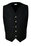 Scottish Black Tweed Argyle Kilt Jacket With Waistcoat/Vest - Sizes 36"- 54"