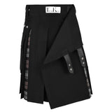 Men's Black Watch Weathered Tartan Hybrid Kilt with Cargo Pockets, Utility Kilt