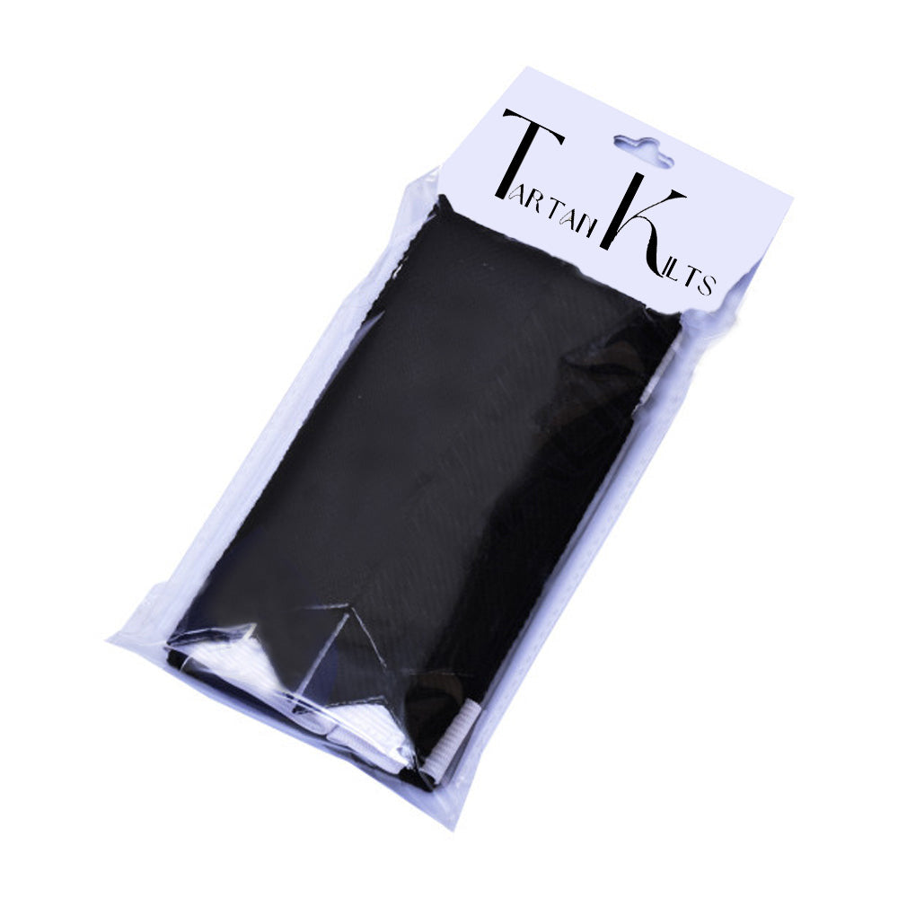 New Scottish Black Tartan Kilt Flashes (Pair)