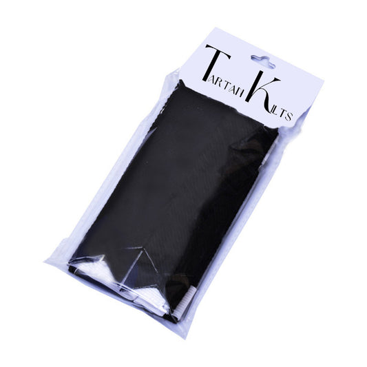 New Scottish Black Tartan Kilt Flashes (Pair)