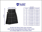 Men's 5 Yard Scottish Tartan Kilt, Highland Wedding Kilt, Granite Tartan Kilt