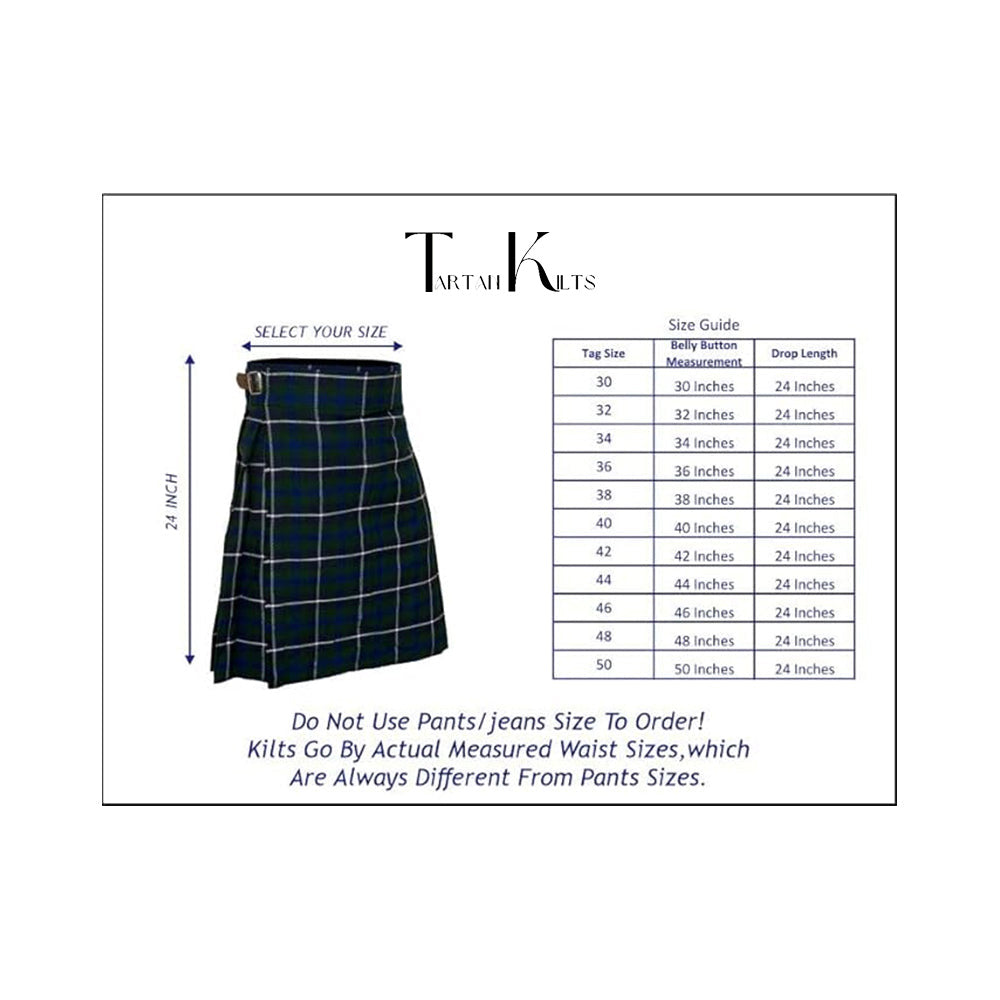 Authentic Scottish Men's Tartan Kilts - Highland Light Weight Value Kilt Embrace Your Heritage with Comfort Douglas Tartan Kilt