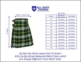 Men's 5 Yard Scottish Tartan Kilt, Highland Wedding Kilt, St. Patrick Tartan Kilt