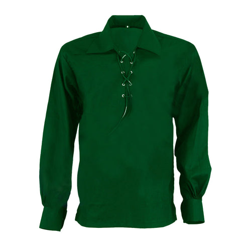 Scottish Green Ghillie Jacobite Jacobean Shirt