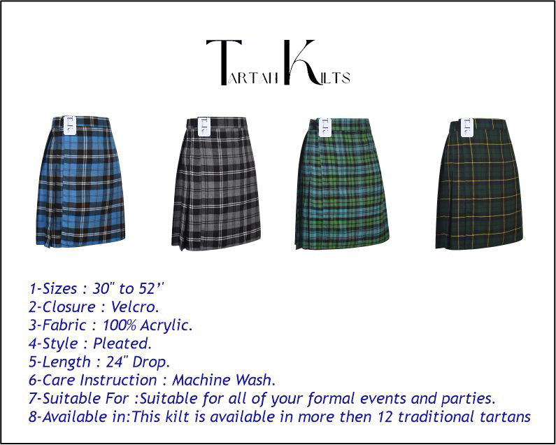 Mens Kilt for Sports, Our Golf Kilt Perfect for Traditional Scottish Clothing, Blue Ramsay Tartan Kilt