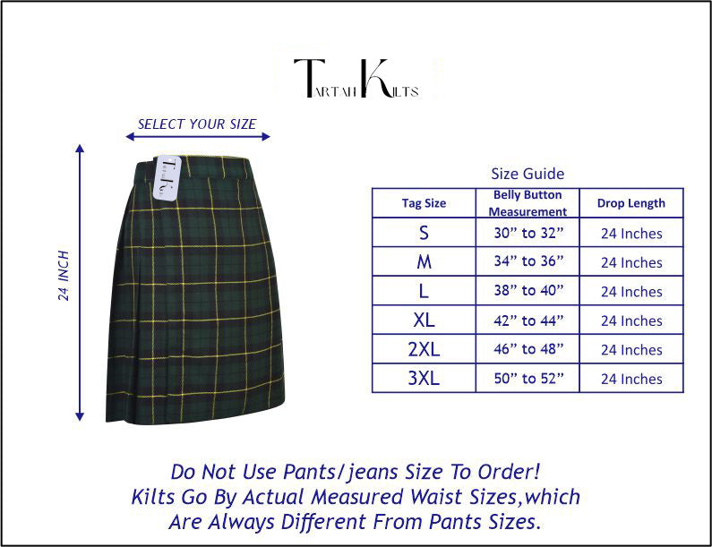 Mens Kilt for Sports, Our Golf Kilt Perfect for Traditional Scottish Clothing, Wallace Hunting Tartan Kilt