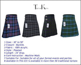 Men's 8 Yard Kilt for Men, Men's Deluxe Kilt, Scottish Tartan Kilt, Highland Wedding Kilt, Pride of Scotland Kilt