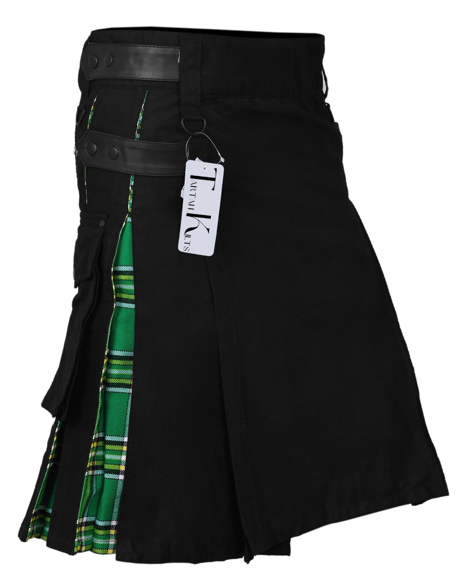 Men's Irish Heritage Tartan Hybrid Kilt with Cargo Pockets, Utility Kilt