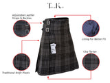 Men's 8 Yard Kilt for Men, Men's Deluxe Kilt, Scottish Tartan Kilt, Highland Wedding Kilt, Grey Watch Kilt