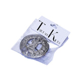 Scottish St. Andrews Kilt Fly Plaid Brooch With Scrolling Thistle Border