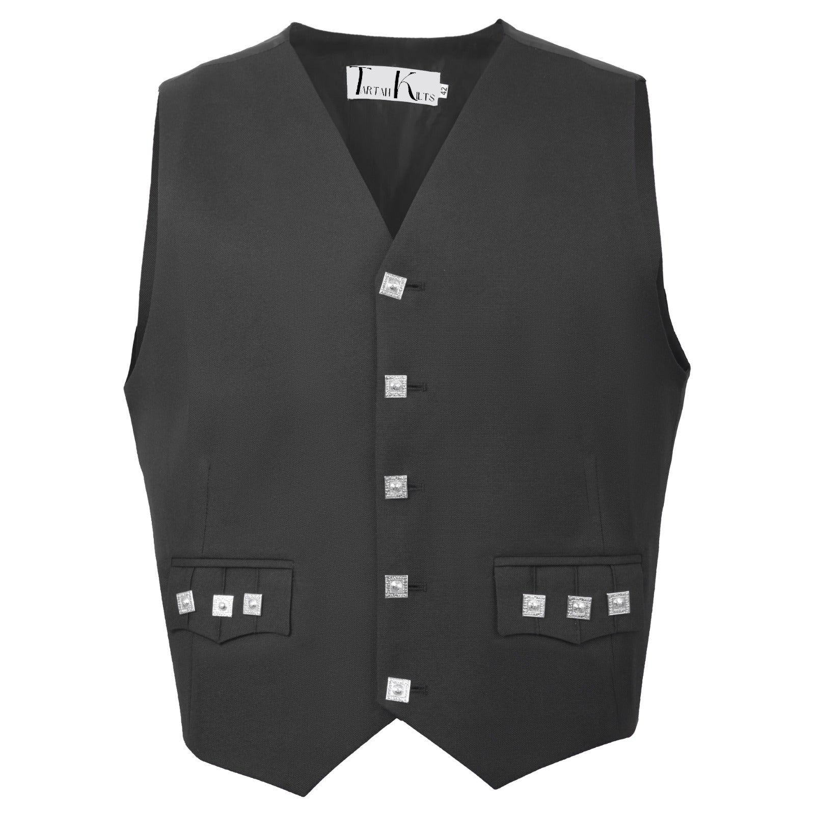 Scottish Argyle 5 Buttons Kilt Flaps Waistcoat/Vest