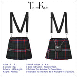 Traditional Scottish Women Tartan Bag Pleated Crossbody Purse - Adjustable Straps, Zip Closure Scottish National Tartan