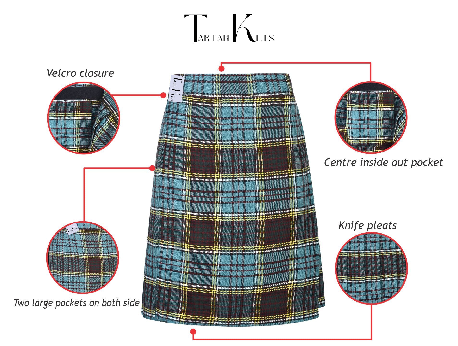 Mens Kilt for Sports, Our Golf Kilt Perfect for Traditional Scottish Clothing, Anderson Tartan Kilt