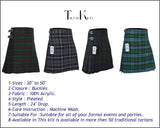 Men's 8 Yard Kilt for Men, Men's Deluxe Kilt, Scottish Tartan Kilt, Highland Wedding Kilt, Brown Watch Kilt