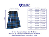 Men's 8 Yard Kilt for Men, Men's Deluxe Kilt, Scottish Tartan Kilt, Highland Wedding Kilt, Blue Ramsay Kilt