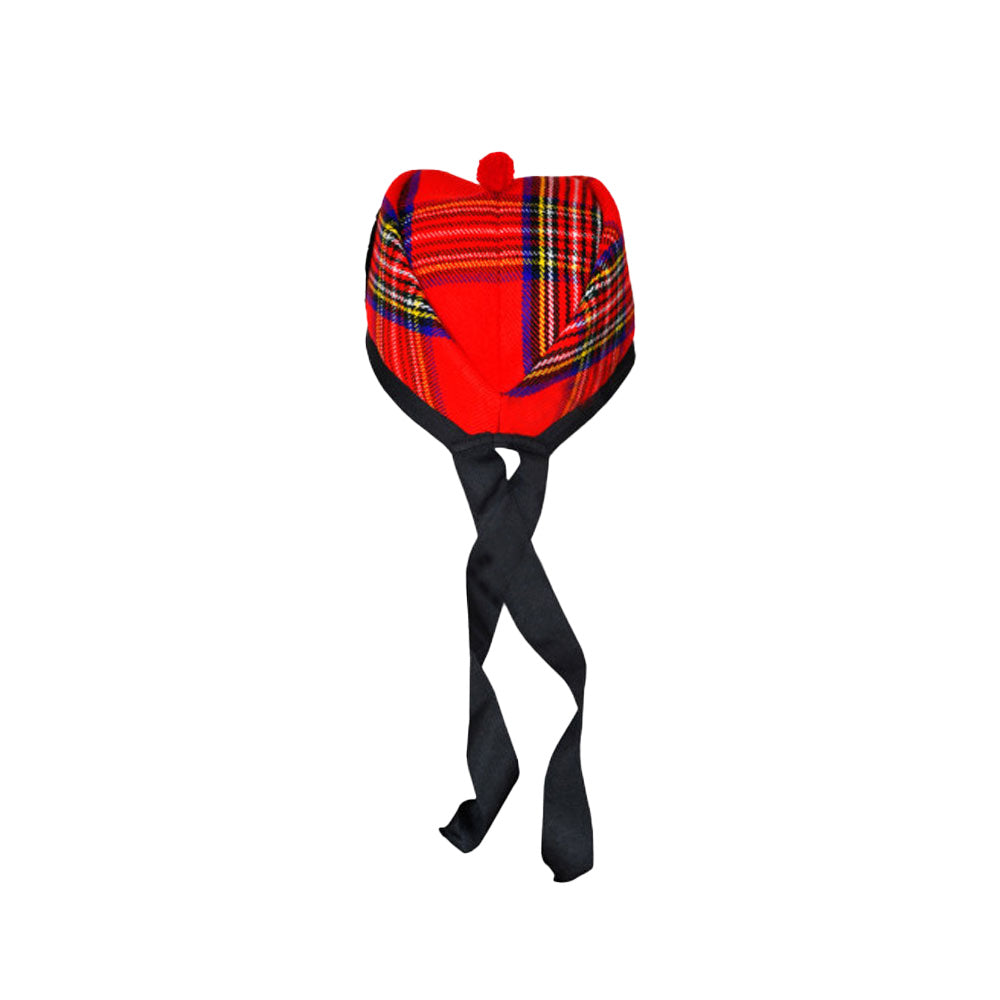 Scottish Royal Stewart Glengarry Hat with Red Pompom
