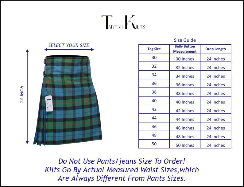 Men's 8 Yard Kilt for Men, Men's Deluxe Kilt, Scottish Tartan Kilt, Highland Wedding Kilt, Gunn Ancient Kilt