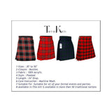 Authentic Scottish Men's Tartan Kilts - Highland Light Weight Value Kilt Embrace Your Heritage with Comfort Black Stewart Tartan Kilt