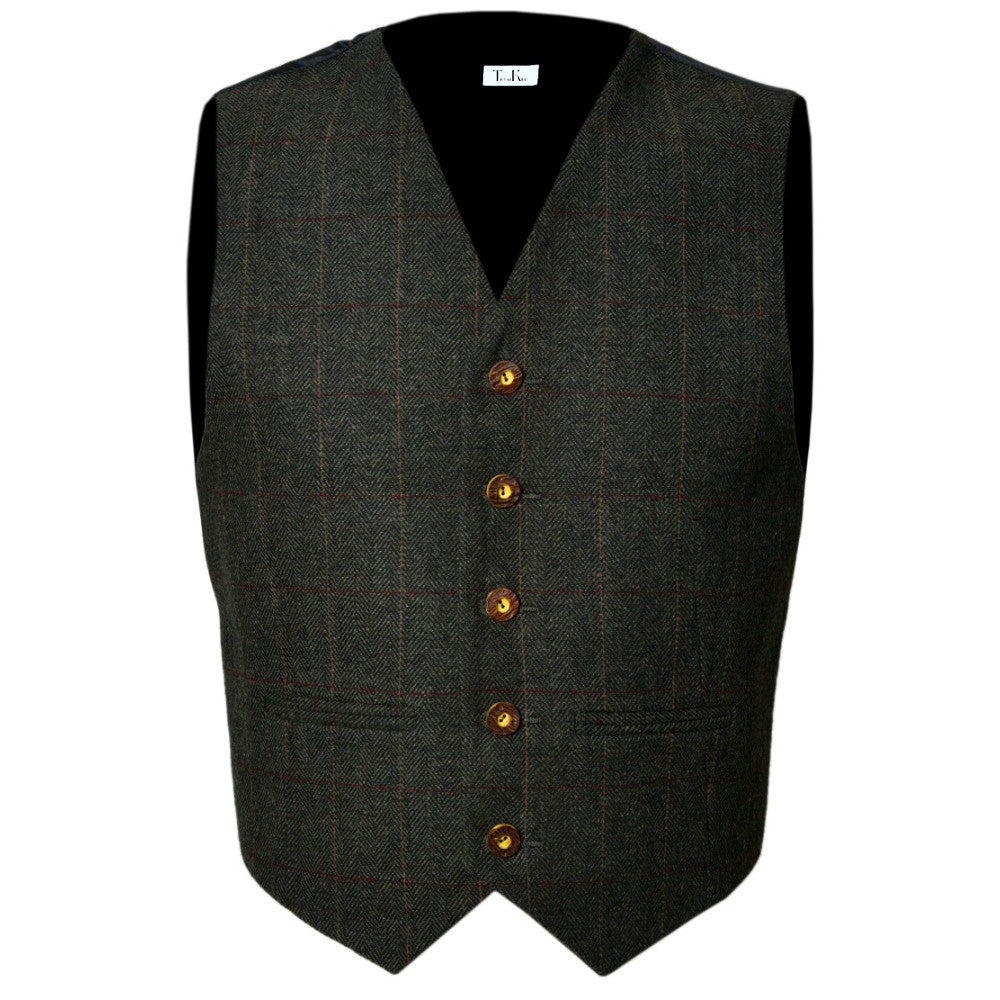 Scottish Tweed Argyle Kilt Jacket With Waistcoat/Vest - Sizes 36"- 54"