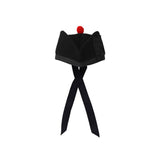 Scottish Black Wool Glengarry Hat with Red Pompom