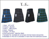Men's 8 Yard Kilt for Men, Men's Deluxe Kilt, Scottish Tartan Kilt, Highland Wedding Kilt, Blue Ramsay Kilt
