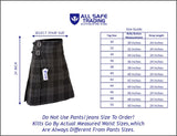 Men's 8 Yard Kilt for Men, Men's Deluxe Kilt, Scottish Tartan Kilt, Highland Wedding Kilt, Grey Watch Kilt
