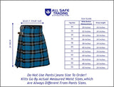 Men's 5 Yard Scottish Tartan Kilt, Highland Wedding Kilt, Blue Ramsay Tartan Kilt