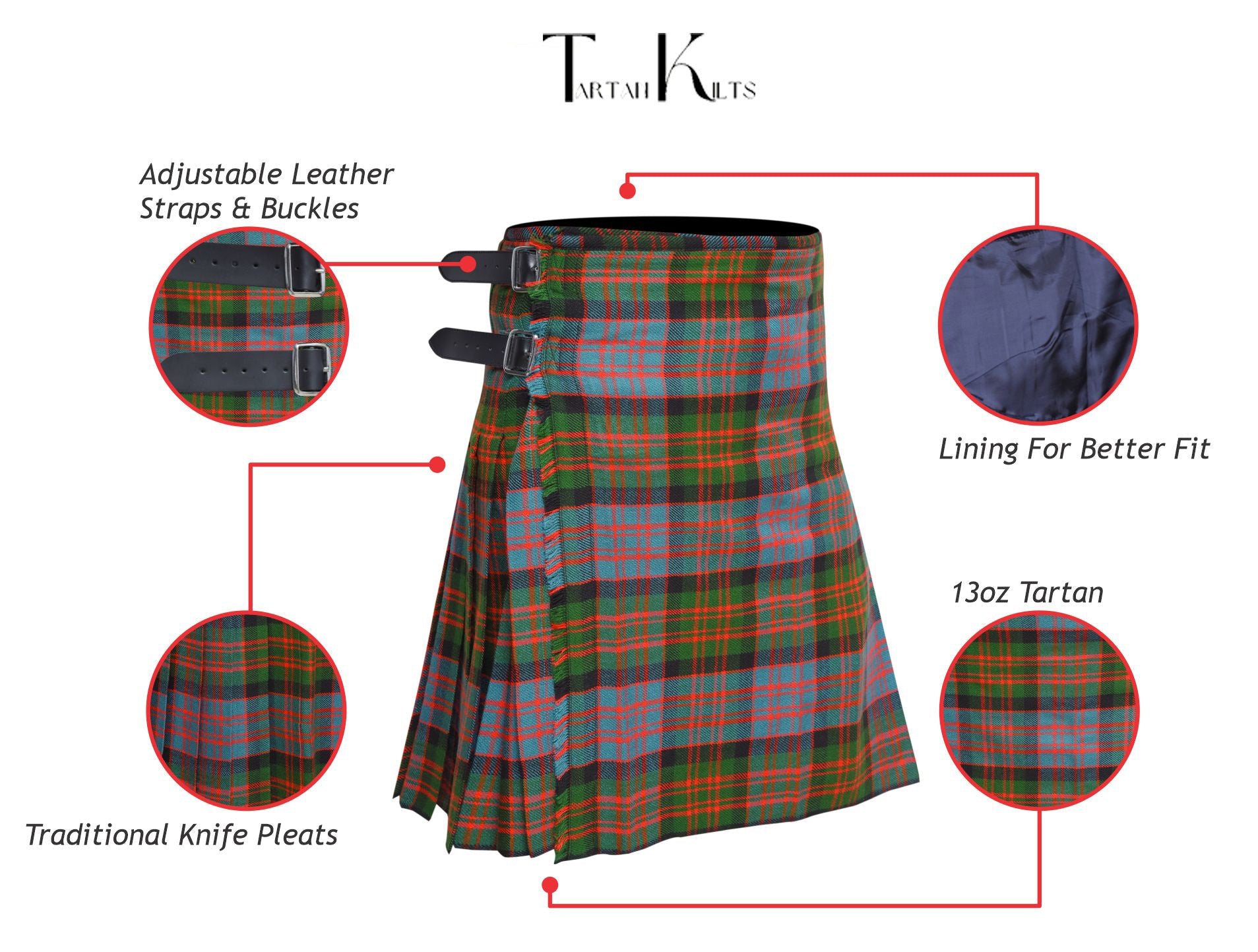 Men's 8 Yard Kilt for Men, Men's Deluxe Kilt, Scottish Tartan Kilt, Highland Wedding Kilt, Macdonald Ancient Kilt