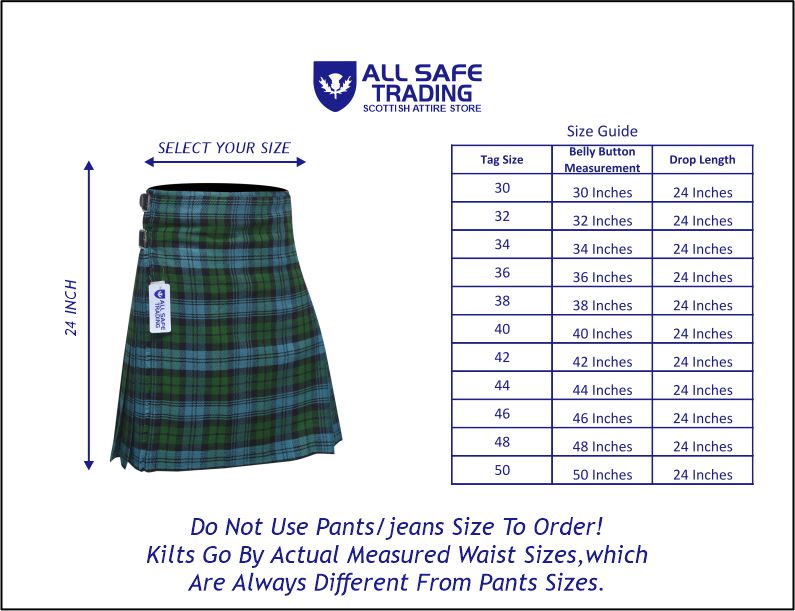 Men's 8 Yard Kilt for Men, Men's Deluxe Kilt, Scottish Tartan Kilt, Highland Wedding Kilt, Campbell Ancient Kilt