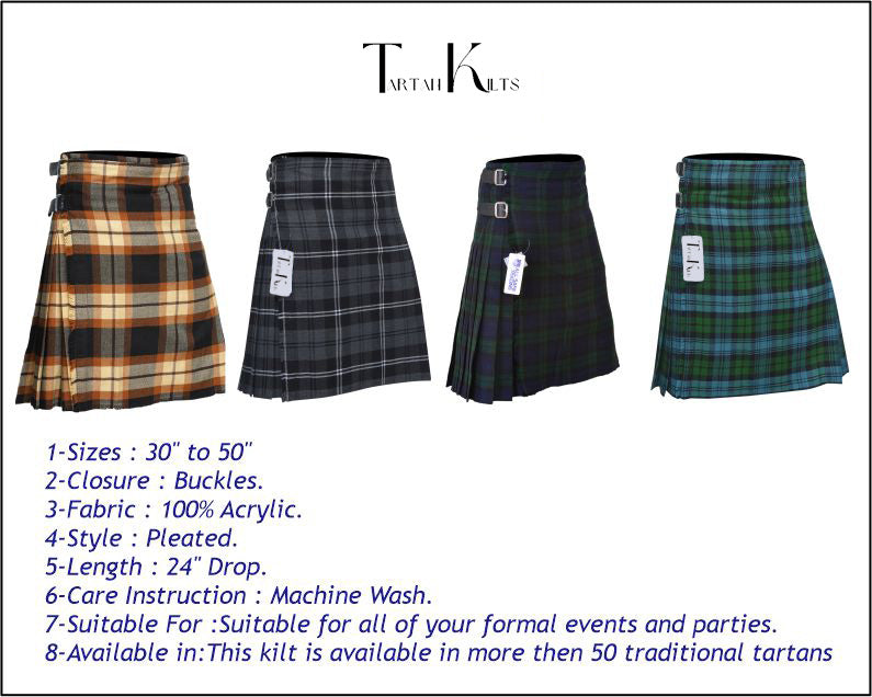 Men's 8 Yard Kilt for Men, Men's Deluxe Kilt, Scottish Tartan Kilt, Highland Wedding Kilt, Rose Ancient Kilt