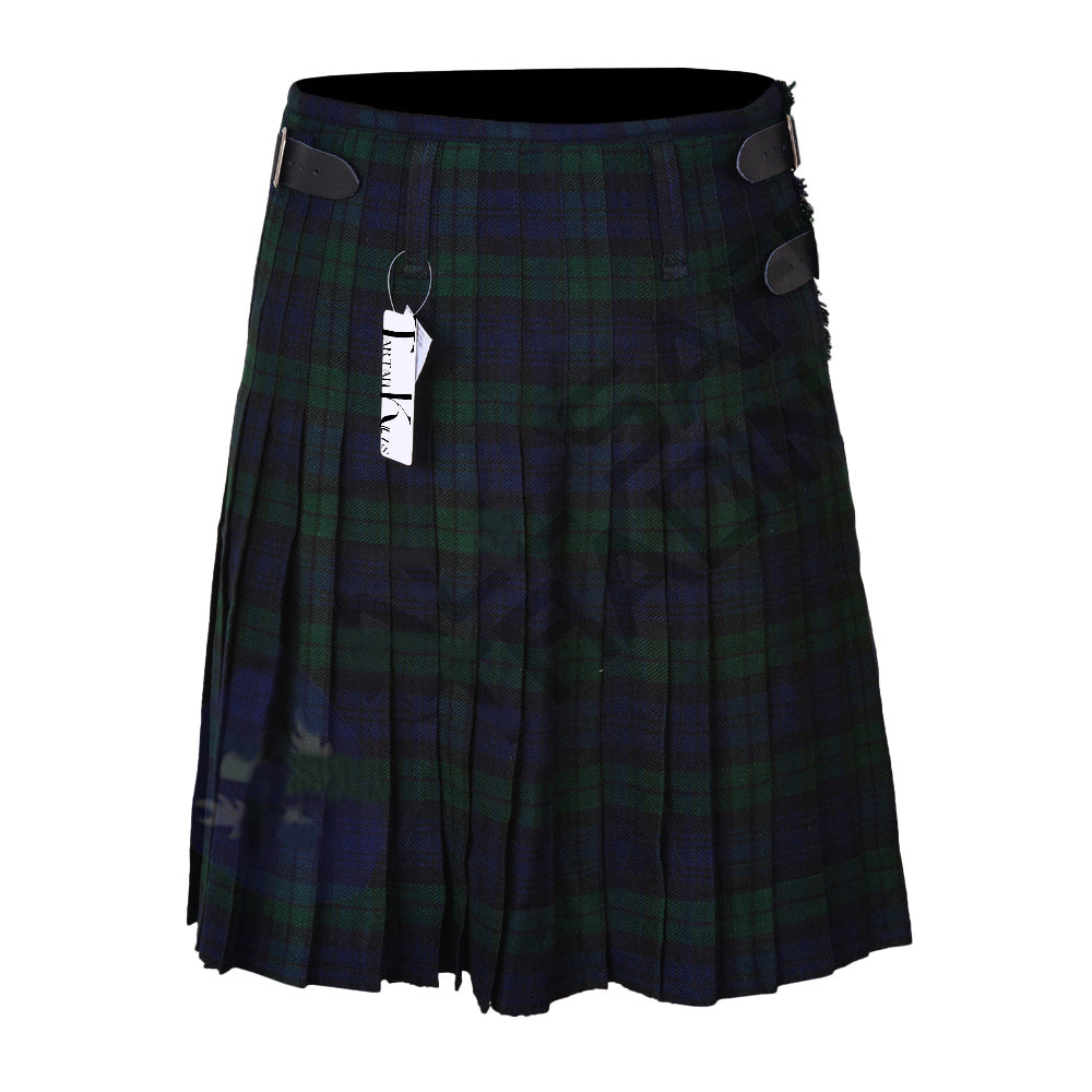 Scottish Men's 9 Piece 8 Yards Kilt Outfit, Black Watch Tartan Kilt