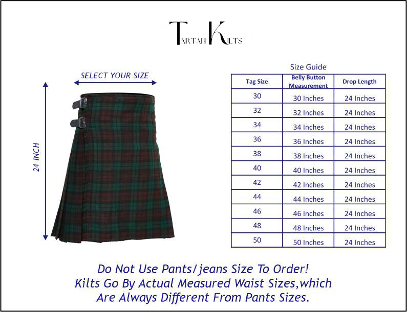 Men's 8 Yard Kilt for Men, Men's Deluxe Kilt, Scottish Tartan Kilt, Highland Wedding Kilt, Brown Watch Kilt