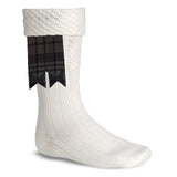 Scottish Tartan Kilt Flashes with Elastic Adjusters Black Watch Weathered