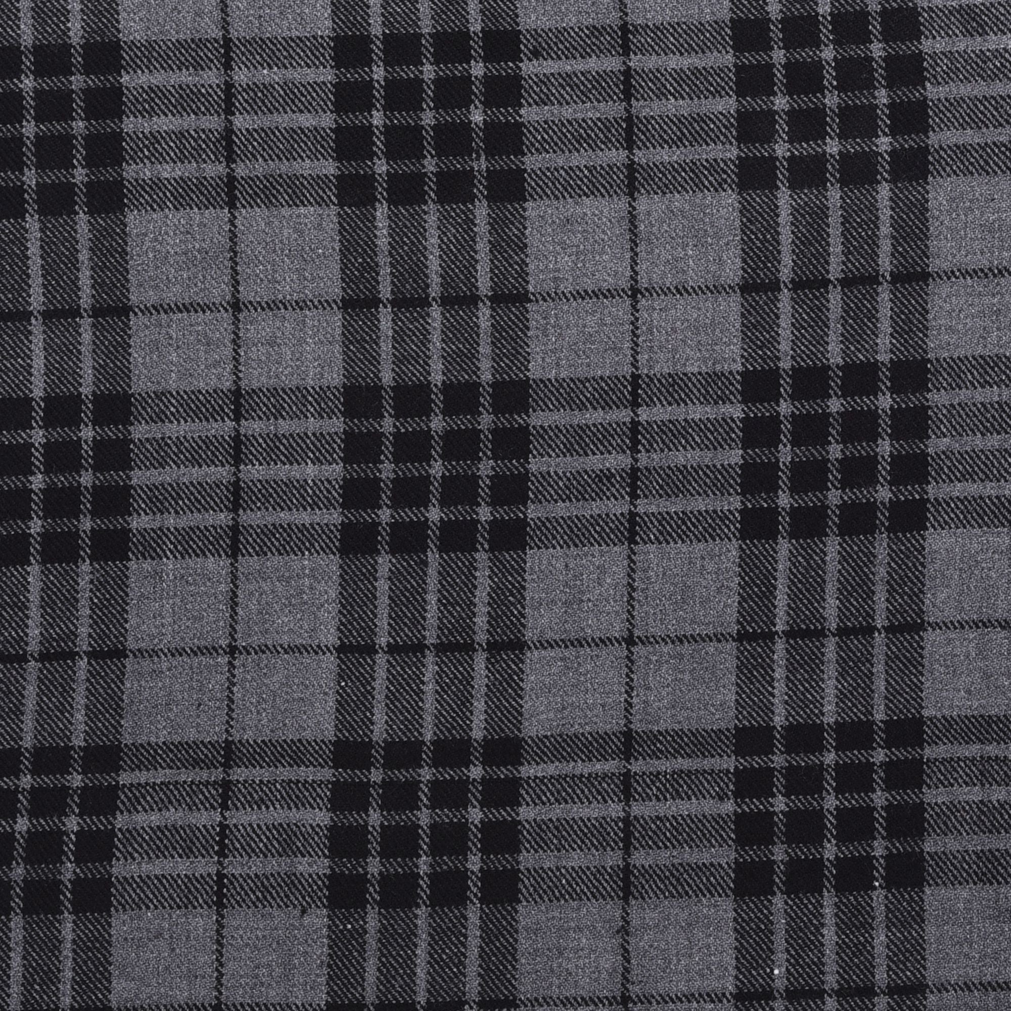 Scottish 13oz Tartan Plaid Fabric By The Yard - Grey Watch Tartan