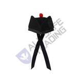 Scottish Black Wool Glengarry Hat with Red Pompom