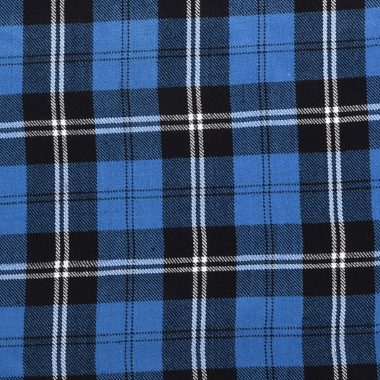 Scottish 13oz Tartan Plaid Fabric By The Yard - Blue Ramsay Tartan
