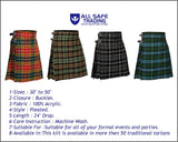 Men's 5 Yard Scottish Tartan Kilt, Highland Wedding Kilt, Buchanan Ancient Tartan Kilt