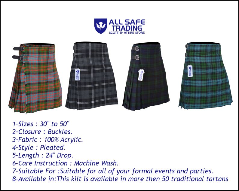 Men's 8 Yard Kilt for Men, Men's Deluxe Kilt, Scottish Tartan Kilt, Highland Wedding Kilt, Macdonald Ancient Kilt