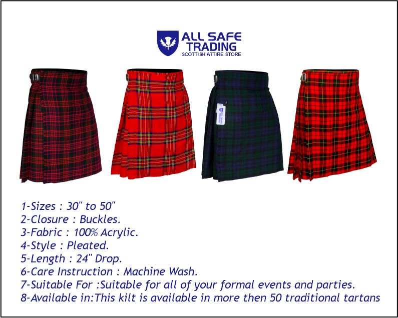 Authentic Scottish Men's Tartan Kilts - Highland Light Weight Value Kilt Embrace Your Heritage with Comfort Macdonald Tartan Kilt